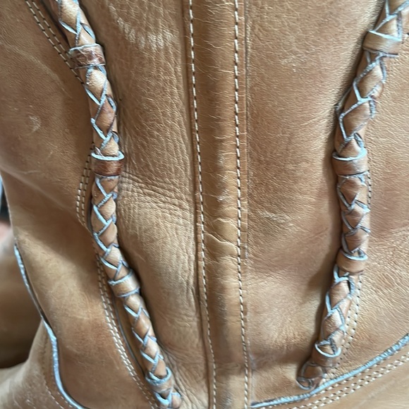 Vintage tan leather cowboy boots - Picture 3 of 4
